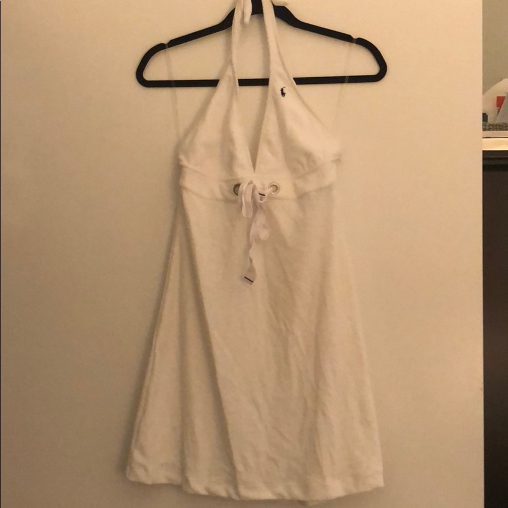 Never worn polo swimsuit halter top cover up!